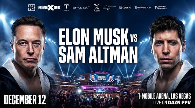 ai thumbnail design tool thumbnail example - Musk vs. Altman Tech Titans Collide!
