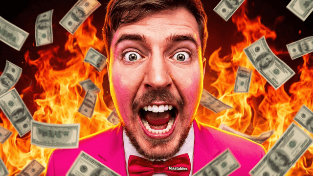 YouTube thumbnail maker thumbnail example - mrbeast flamming